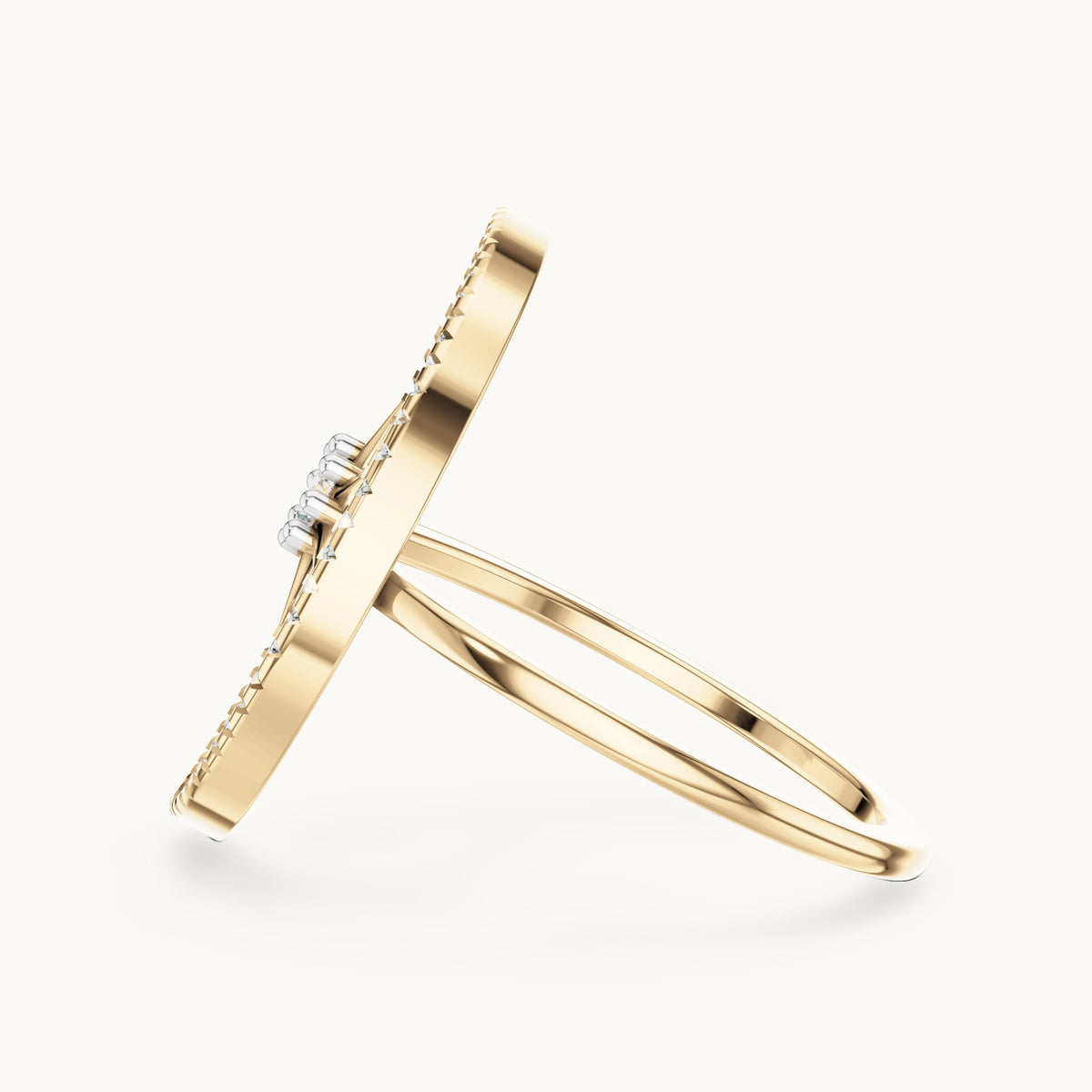 Round Cut Lab Grown Diamond Cluster Ring, 0.26ct Total, Solid Gold