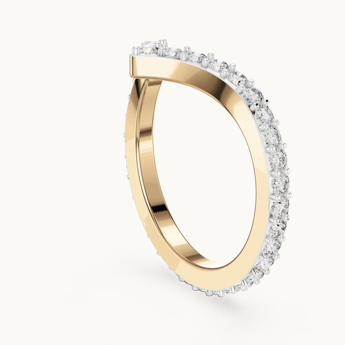 Round cut lab-grown diamond full eternity band, 0.66 CT TW, solid gold, view 2