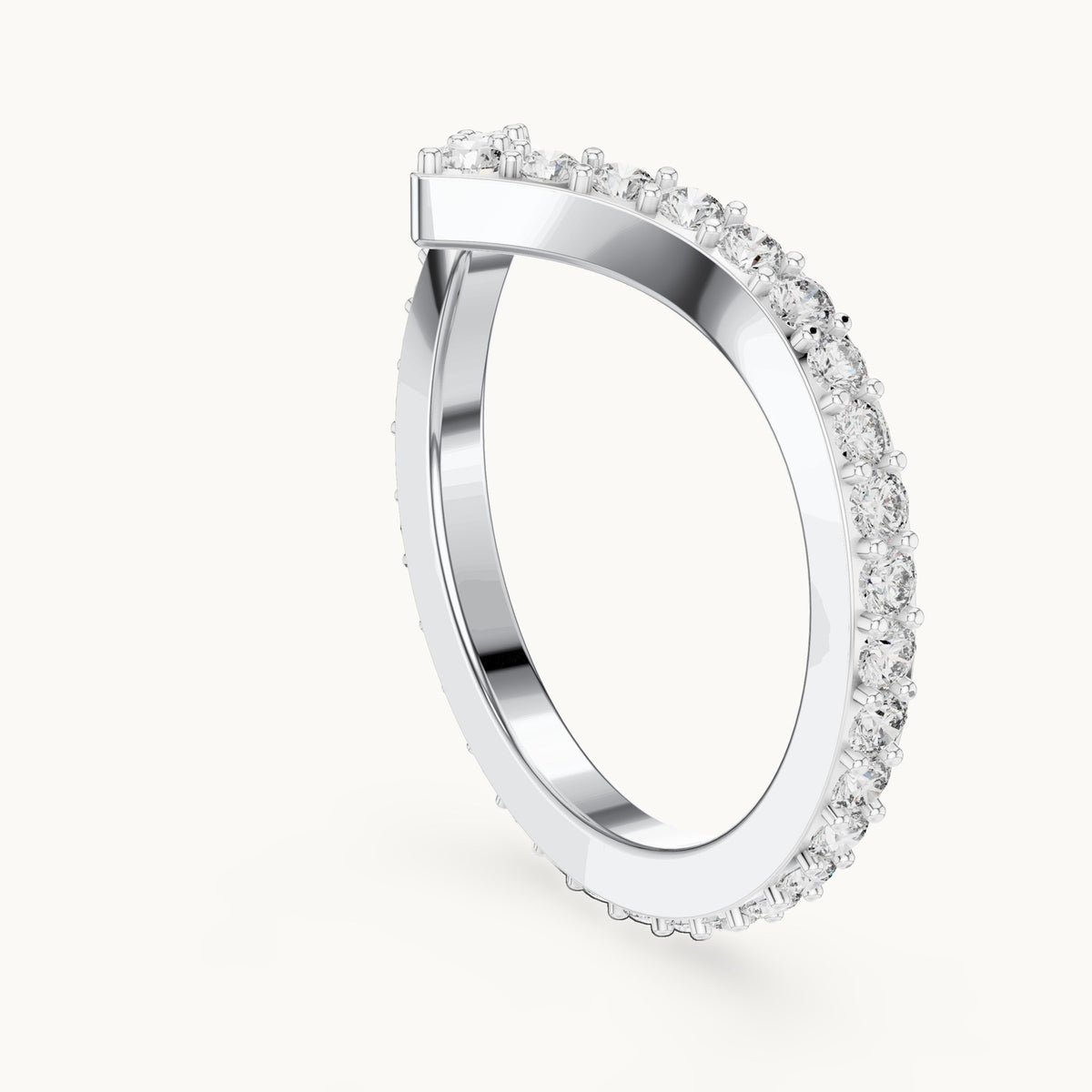 Round cut lab-grown diamond full eternity band, 0.66 CT TW, solid gold, view 4