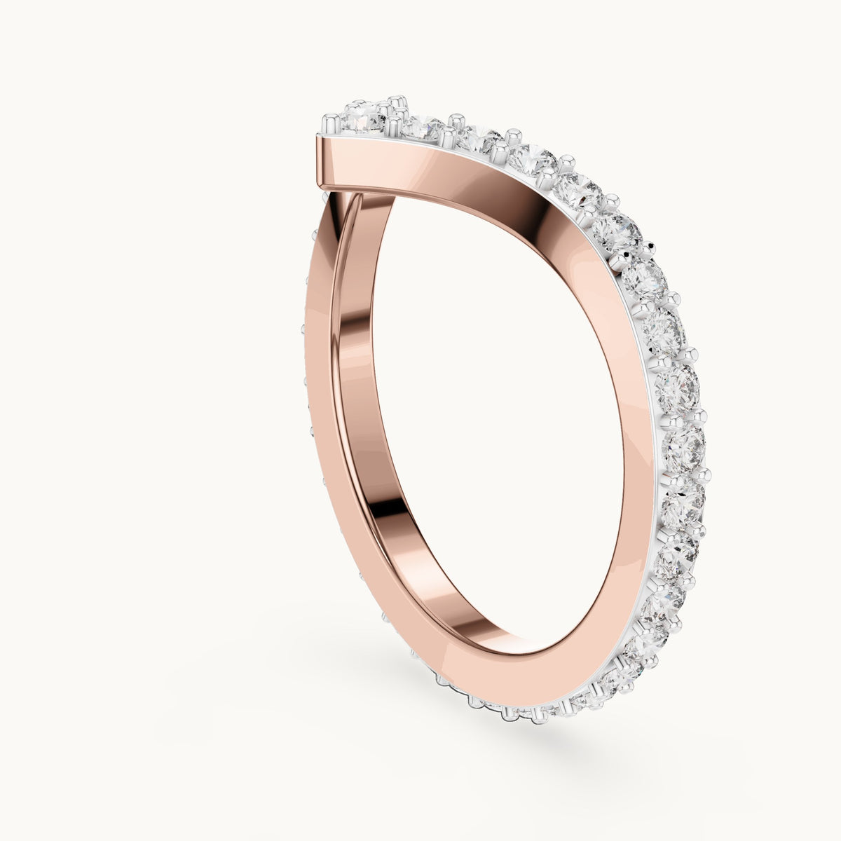 Round cut lab-grown diamond full eternity band, 0.66 CT TW, solid gold, view 7