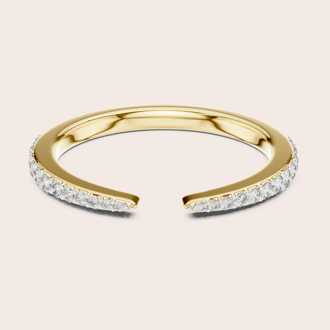 Round Cut Lab Grown Diamond Half Eternity Band, 0.23ct Total, Solid Gold