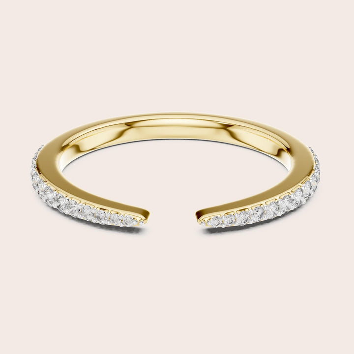 Round Cut Lab Grown Diamond Half Eternity Band, 0.23ct Total, Solid Gold