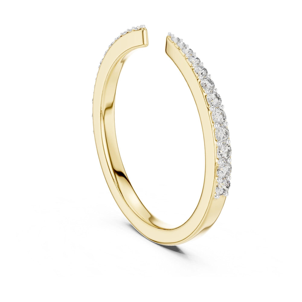 Round Cut Lab Grown Diamond Half Eternity Band, 0.23ct Total, Solid Gold