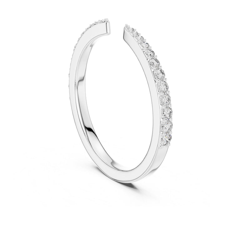 Round Cut Lab Grown Diamond Half Eternity Band, 0.23ct Total, Solid Gold