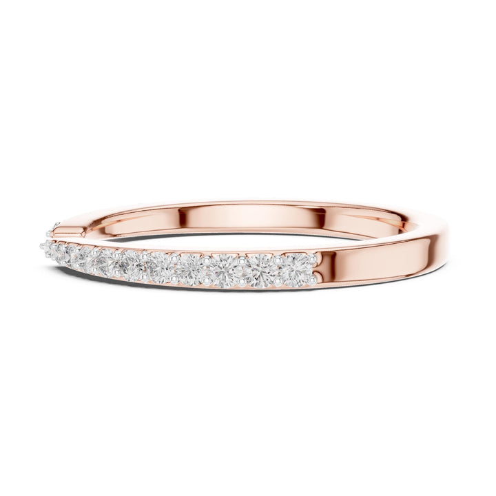 Round Cut Lab Grown Diamond Half Eternity Band, 0.23ct Total, Solid Gold