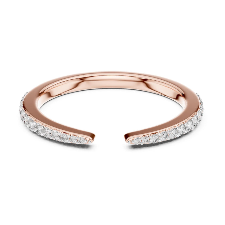 Round Cut Lab Grown Diamond Half Eternity Band, 0.23ct Total, Solid Gold
