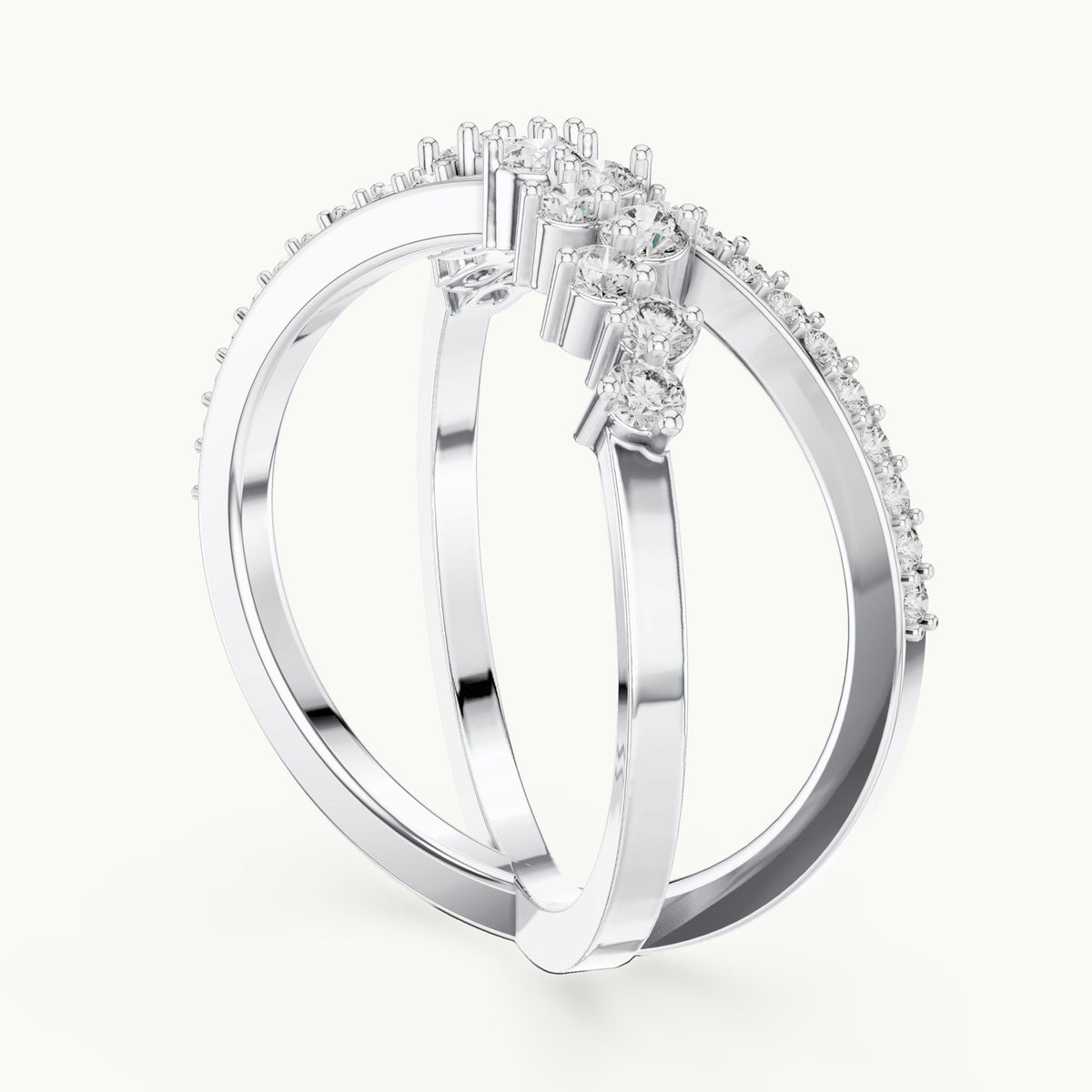 Round cut lab-grown diamond half eternity band, 0.47 CT TW, solid gold, view 4