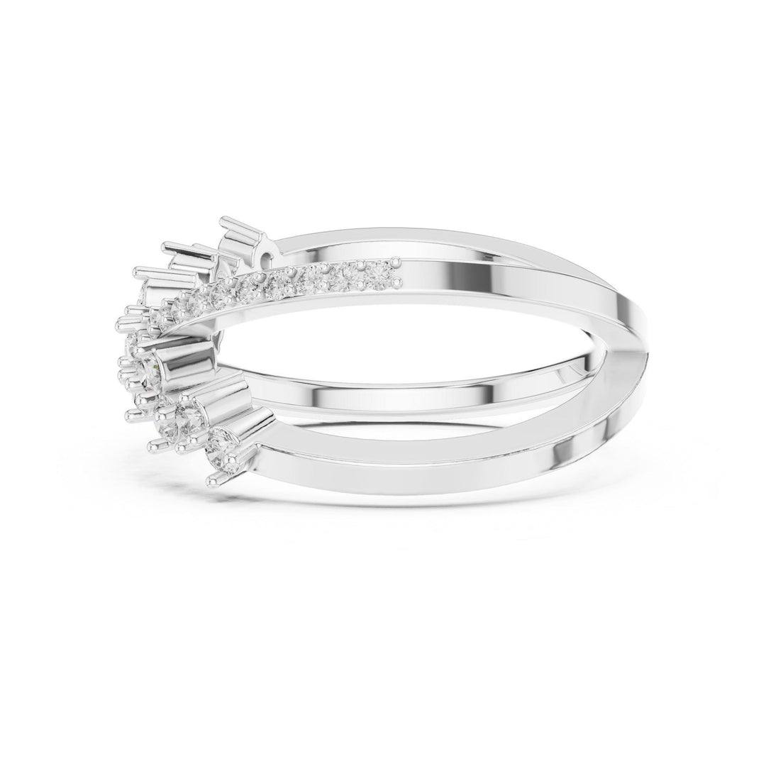Round Cut Lab Grown Diamond Half Eternity Band, 0.47ct Total, Solid Gold