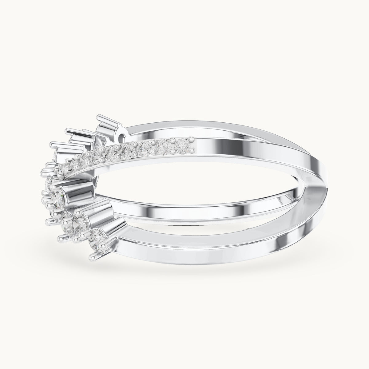 Round cut lab-grown diamond half eternity band, 0.47 CT TW, solid gold, view 5