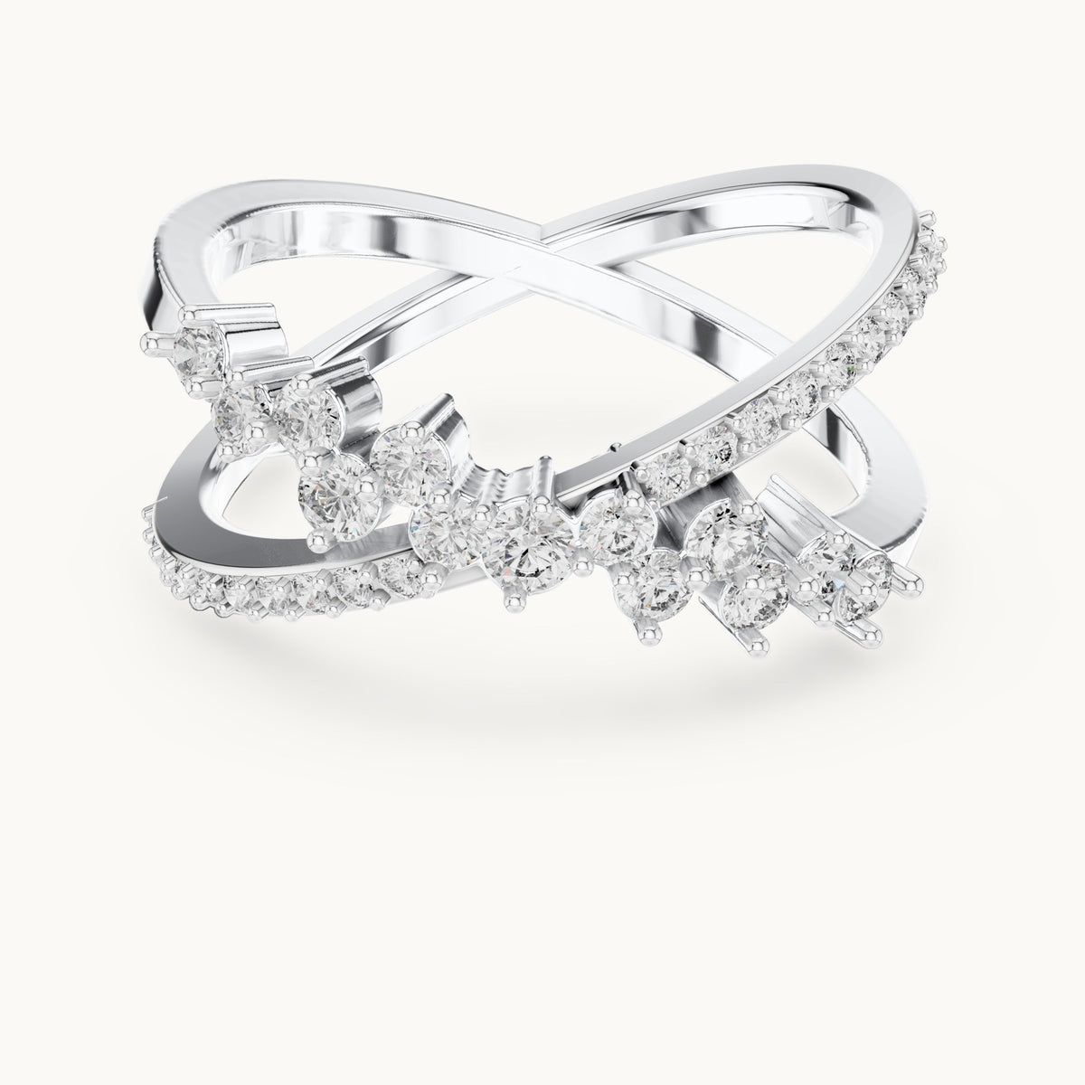 Round cut lab-grown diamond half eternity band, 0.47 CT TW, solid gold, view 6