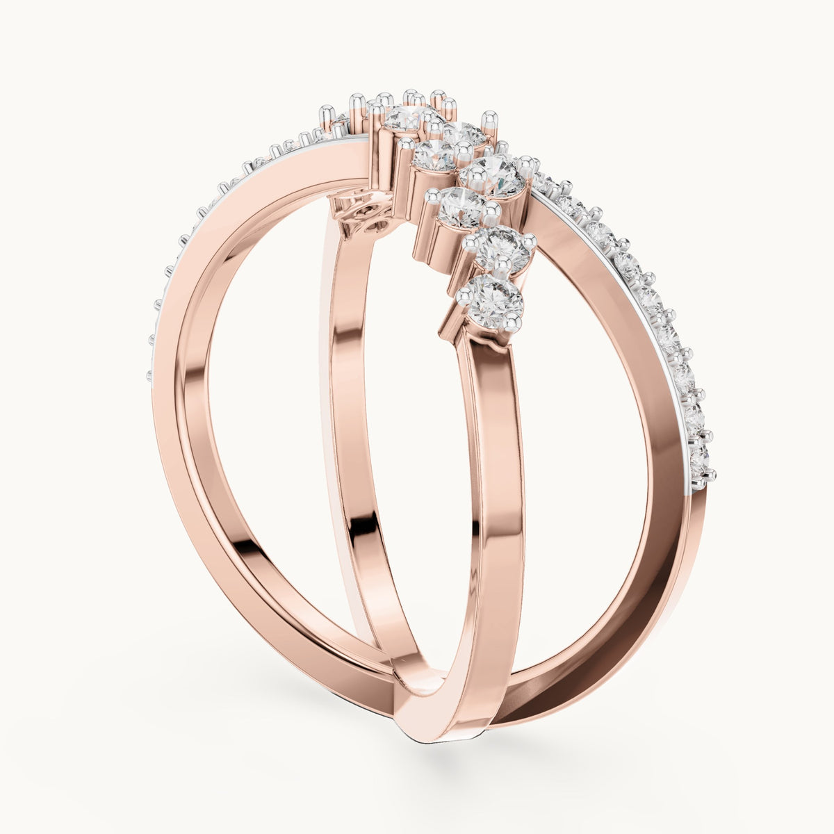 Round cut lab-grown diamond half eternity band, 0.47 CT TW, solid gold, view 7
