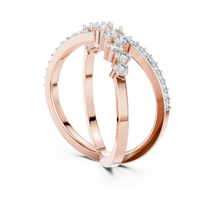 Round Cut Lab Grown Diamond Half Eternity Band, 0.47ct Total, Solid Gold