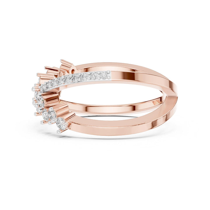 Round Cut Lab Grown Diamond Half Eternity Band, 0.47ct Total, Solid Gold