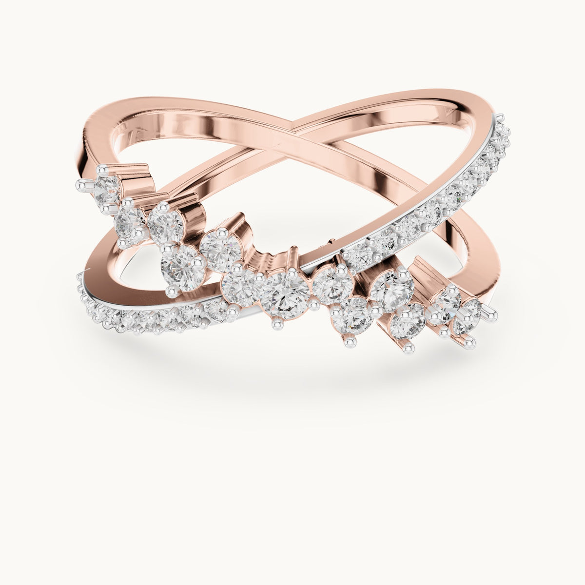 Round cut lab-grown diamond half eternity band, 0.47 CT TW, solid gold, view 9