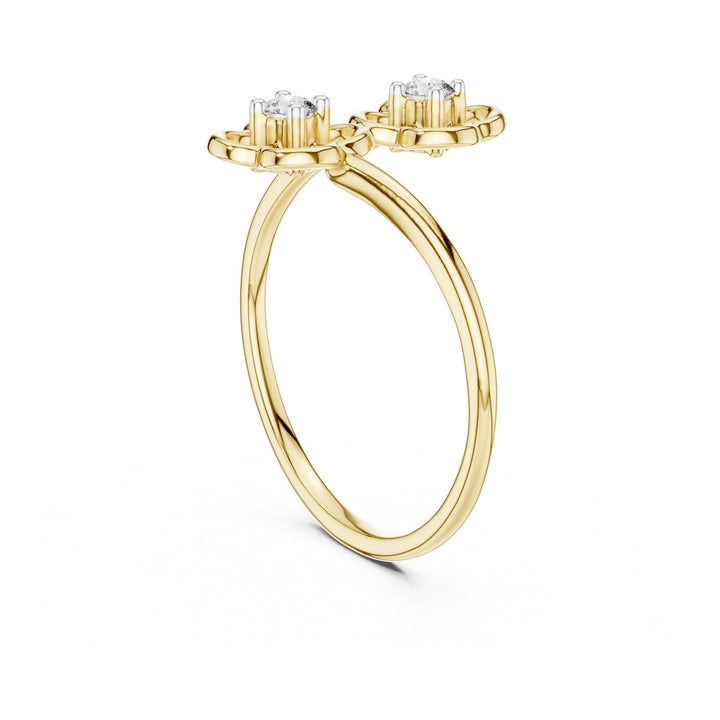 Round Cut Lab Grown Diamond Cluster Ring, 0.09ct Total, Solid Gold