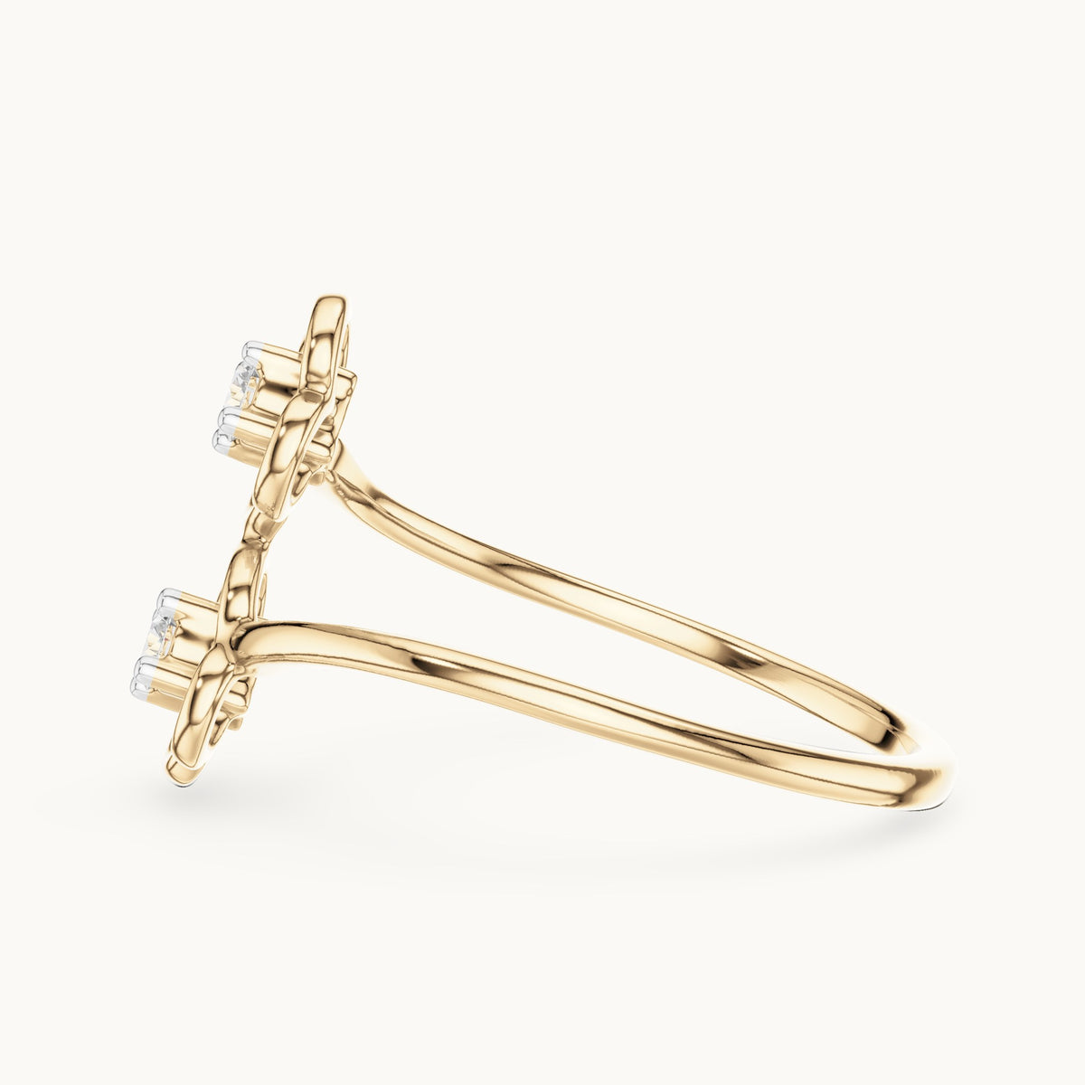 Round Cut Lab Grown Diamond Cluster Ring, 0.09ct Total, Solid Gold