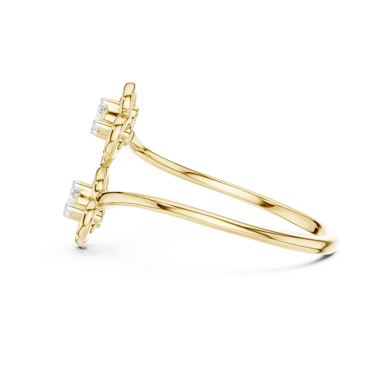 Round Cut Lab Grown Diamond Cluster Ring, 0.09ct Total, Solid Gold