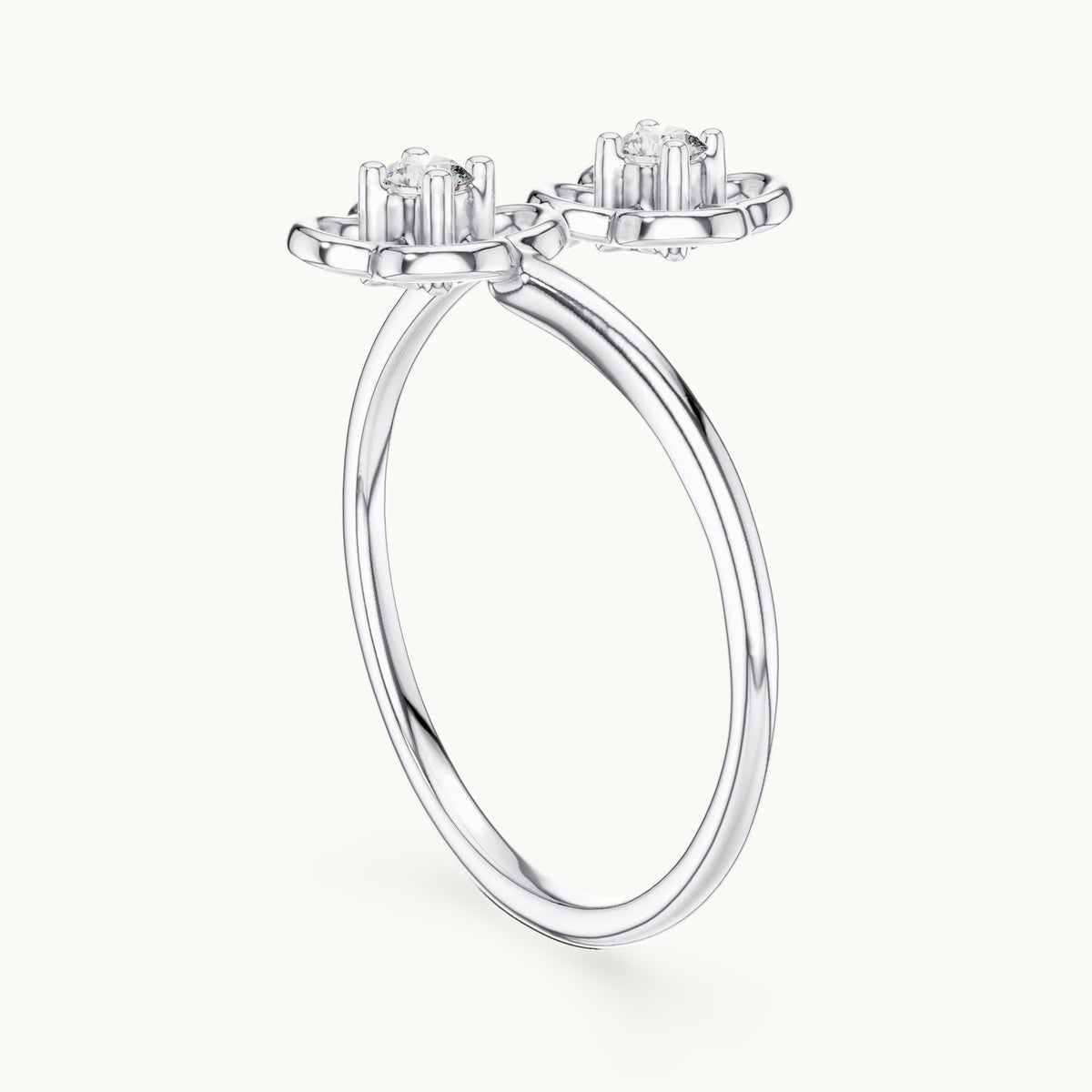 Round Cut Lab Grown Diamond Cluster Ring, 0.09ct Total, Solid Gold