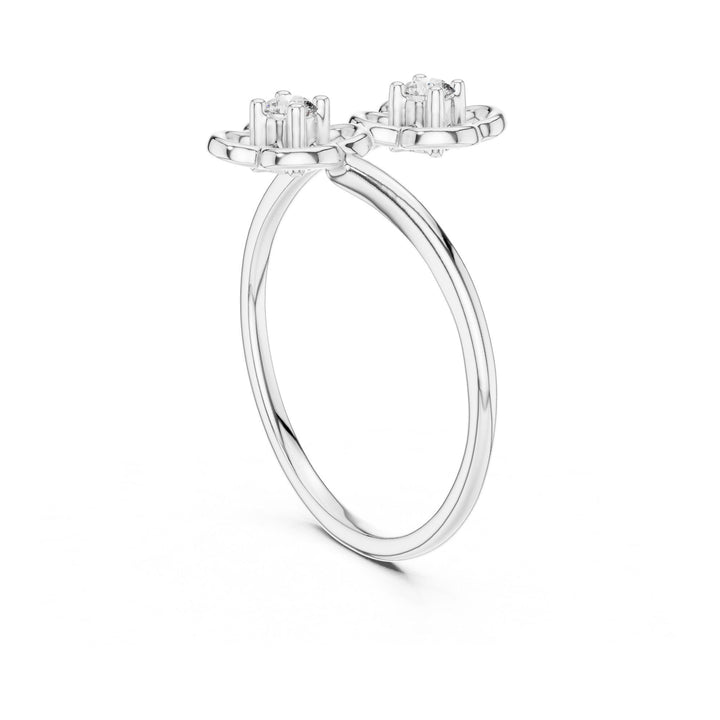 Round Cut Lab Grown Diamond Cluster Ring, 0.09ct Total, Solid Gold