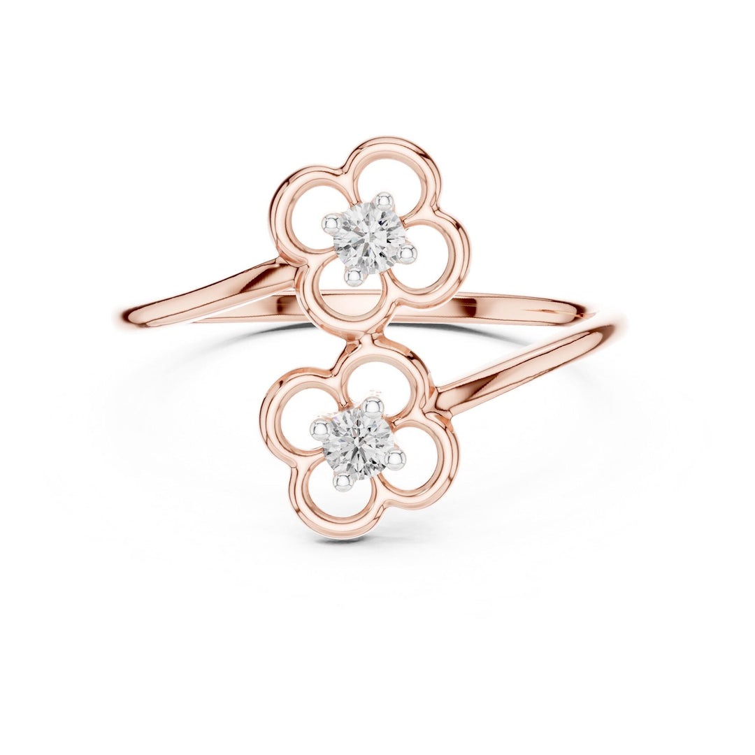 Round Cut Lab Grown Diamond Cluster Ring, 0.09ct Total, Solid Gold
