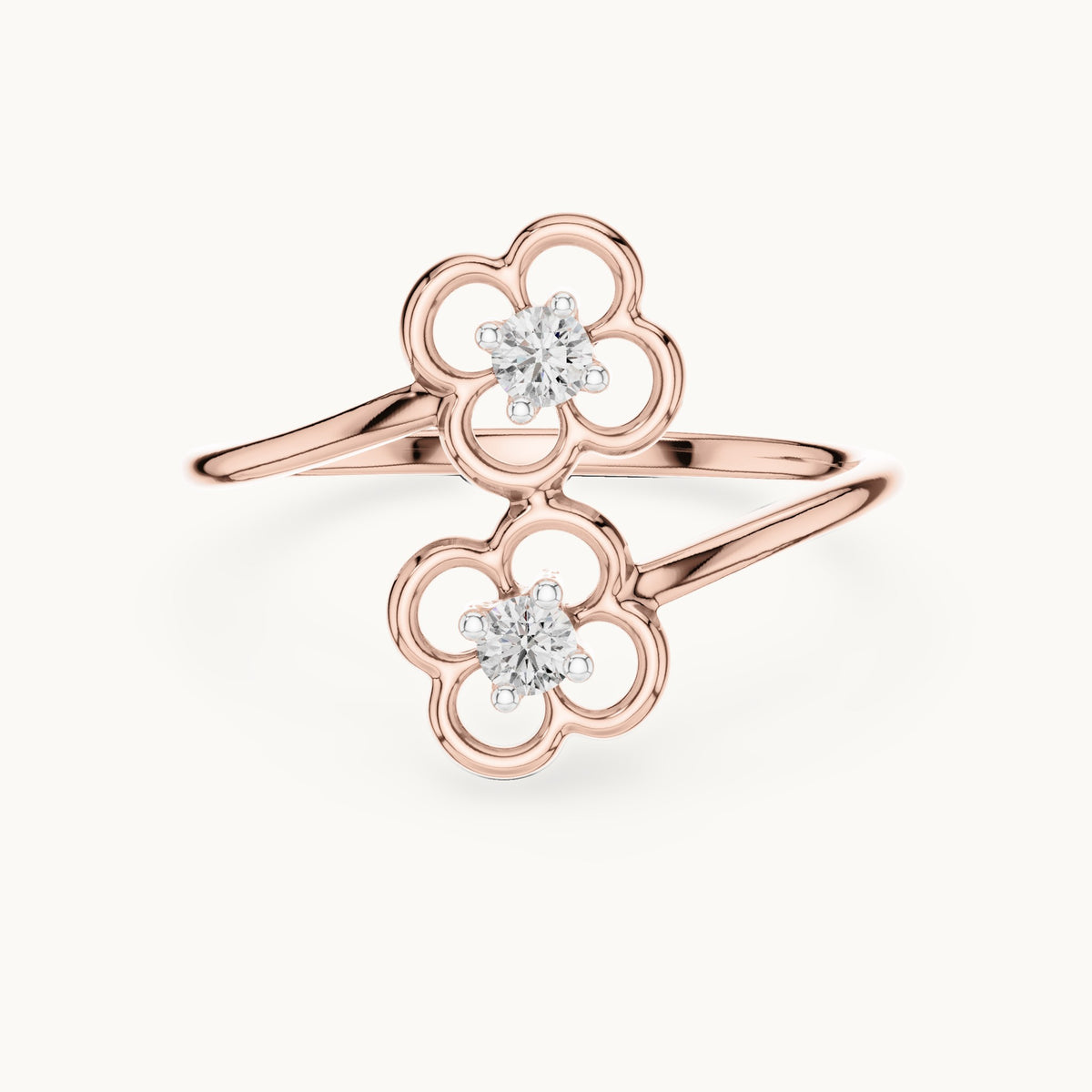 Round Cut Lab Grown Diamond Cluster Ring, 0.09ct Total, Solid Gold