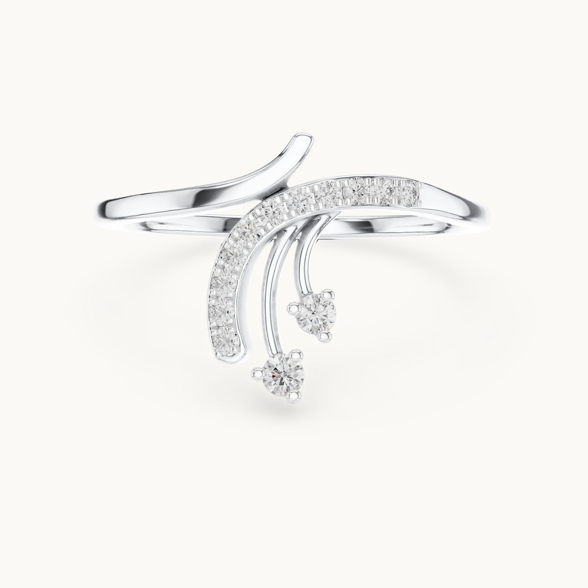 Round Cut Lab Grown Diamond Cluster Ring, 0.13ct Total, Solid Gold