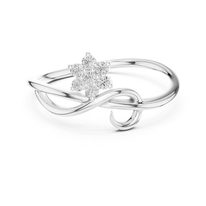 Round Cut Lab Grown Diamond Cluster Ring, 0.10ct Total, Solid Gold