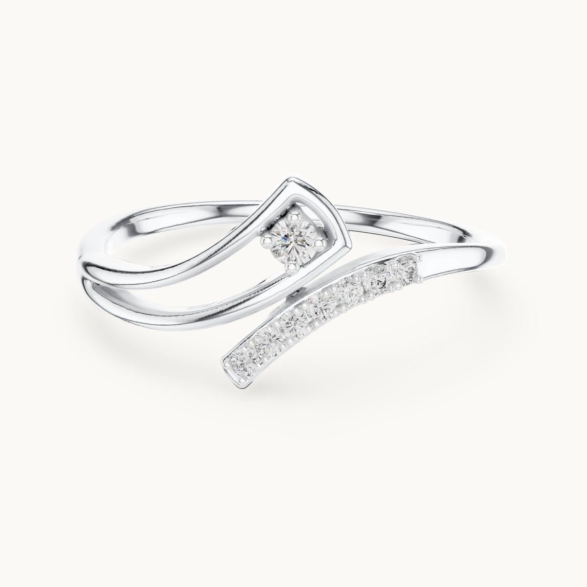 Round Cut Lab Grown Diamond Cluster Ring, 0.08ct Total, Solid Gold
