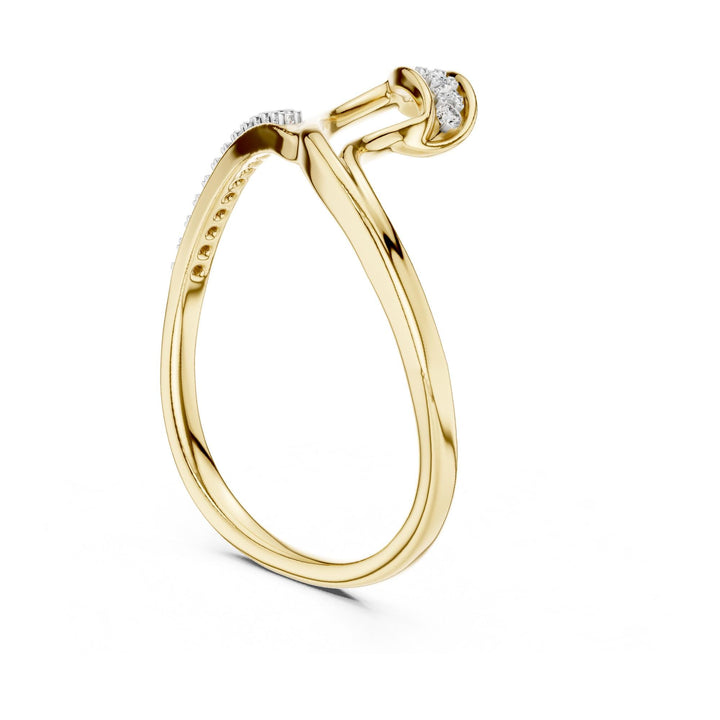 Round Cut Lab Grown Diamond Cluster Ring, 0.09ct Total, Solid Gold