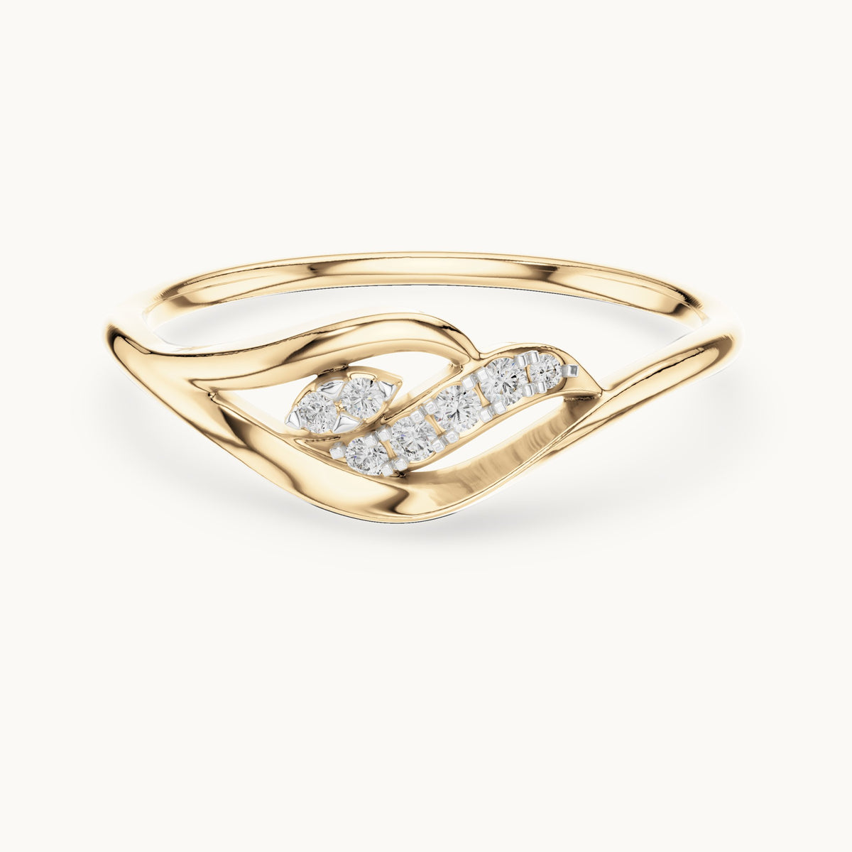 Round Cut Lab Grown Diamond Cluster Ring, 0.07ct Total, Solid Gold