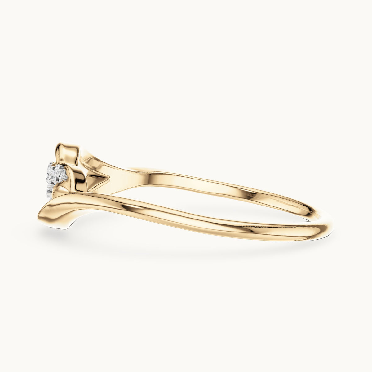 Round Cut Lab Grown Diamond Cluster Ring, 0.07ct Total, Solid Gold