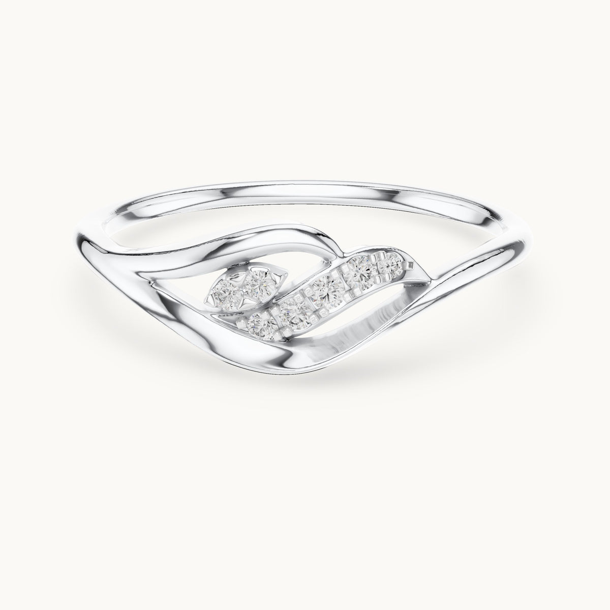 Round Cut Lab Grown Diamond Cluster Ring, 0.07ct Total, Solid Gold