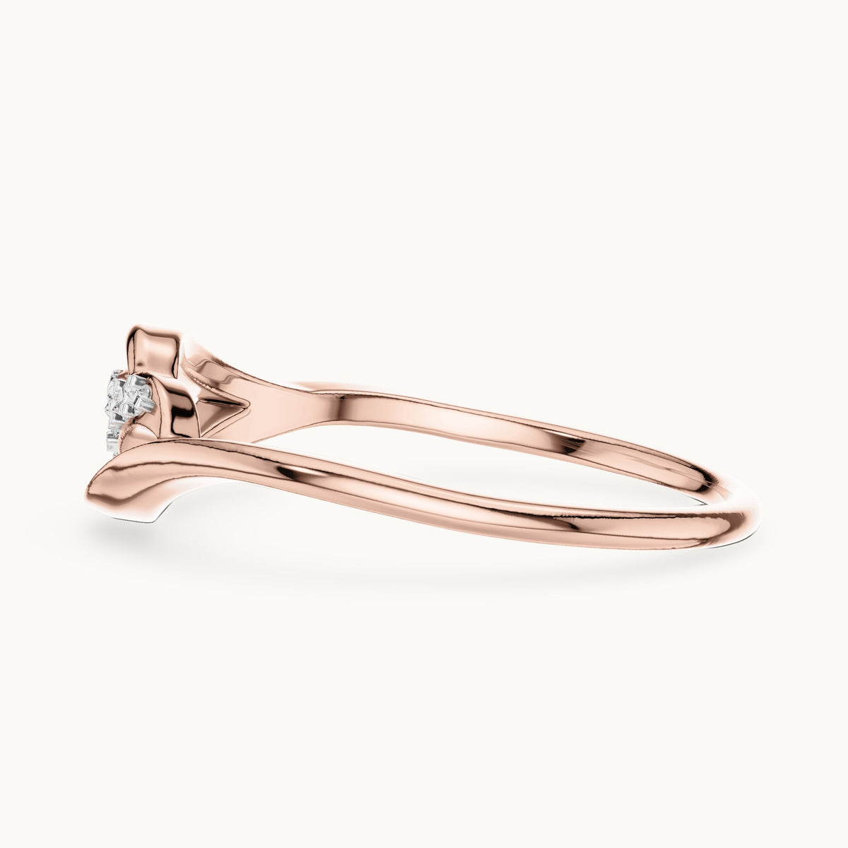 Round Cut Lab Grown Diamond Cluster Ring, 0.07ct Total, Solid Gold