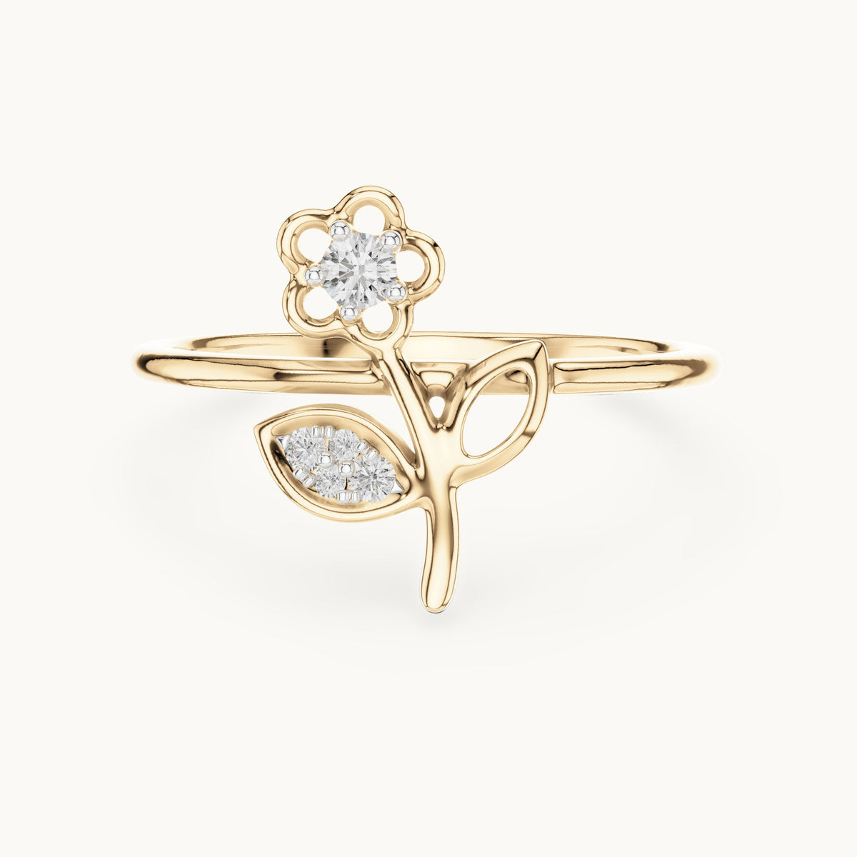 Round Cut Lab Grown Diamond Cluster Ring, 0.07ct Total, Solid Gold