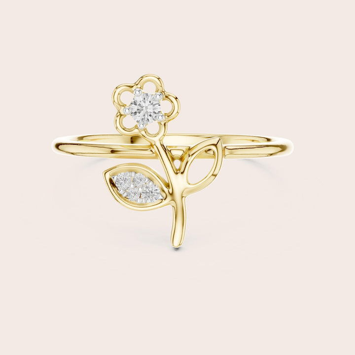 Round Cut Lab Grown Diamond Cluster Ring, 0.07ct Total, Solid Gold