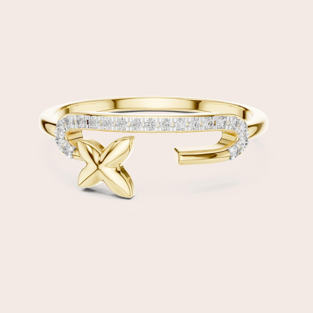 Round Cut Lab Grown Diamond Cluster Ring, 0.10ct Total, Solid Gold
