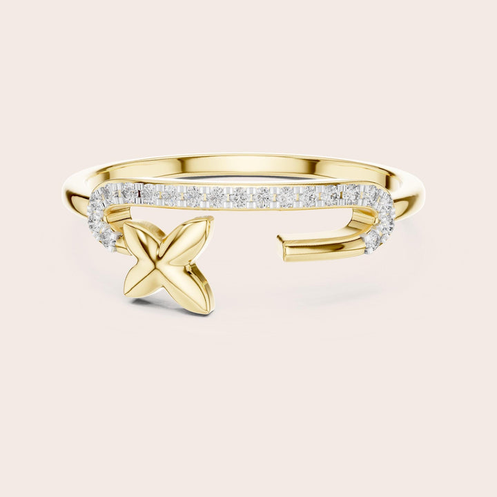 Round Cut Lab Grown Diamond Cluster Ring, 0.10ct Total, Solid Gold