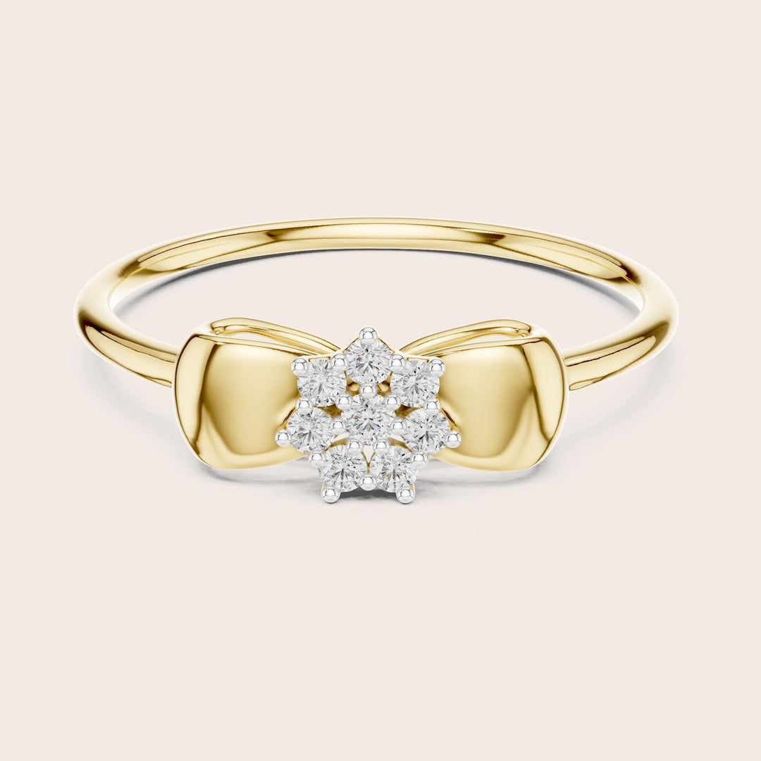 Round Cut Lab Grown Diamond Cluster Ring, 0.09ct Total, Solid Gold