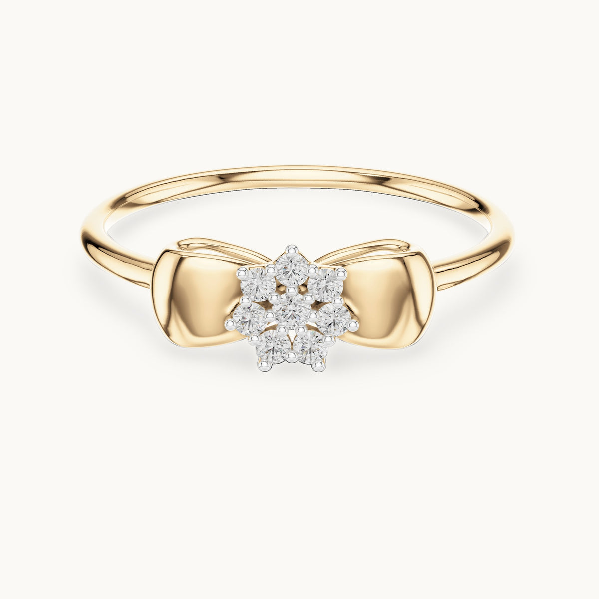 Round Cut Lab Grown Diamond Cluster Ring, 0.09ct Total, Solid Gold