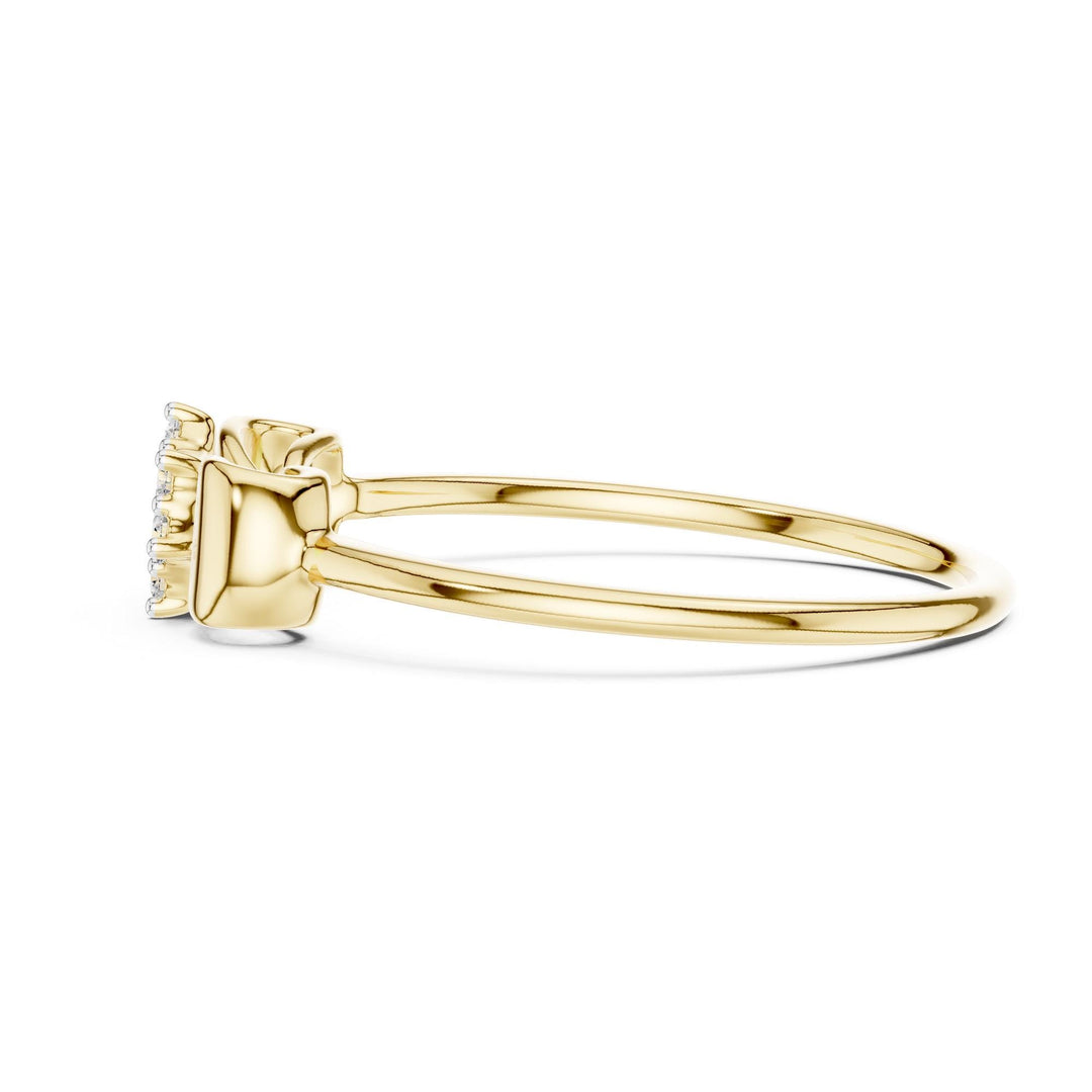 Round Cut Lab Grown Diamond Cluster Ring, 0.09ct Total, Solid Gold