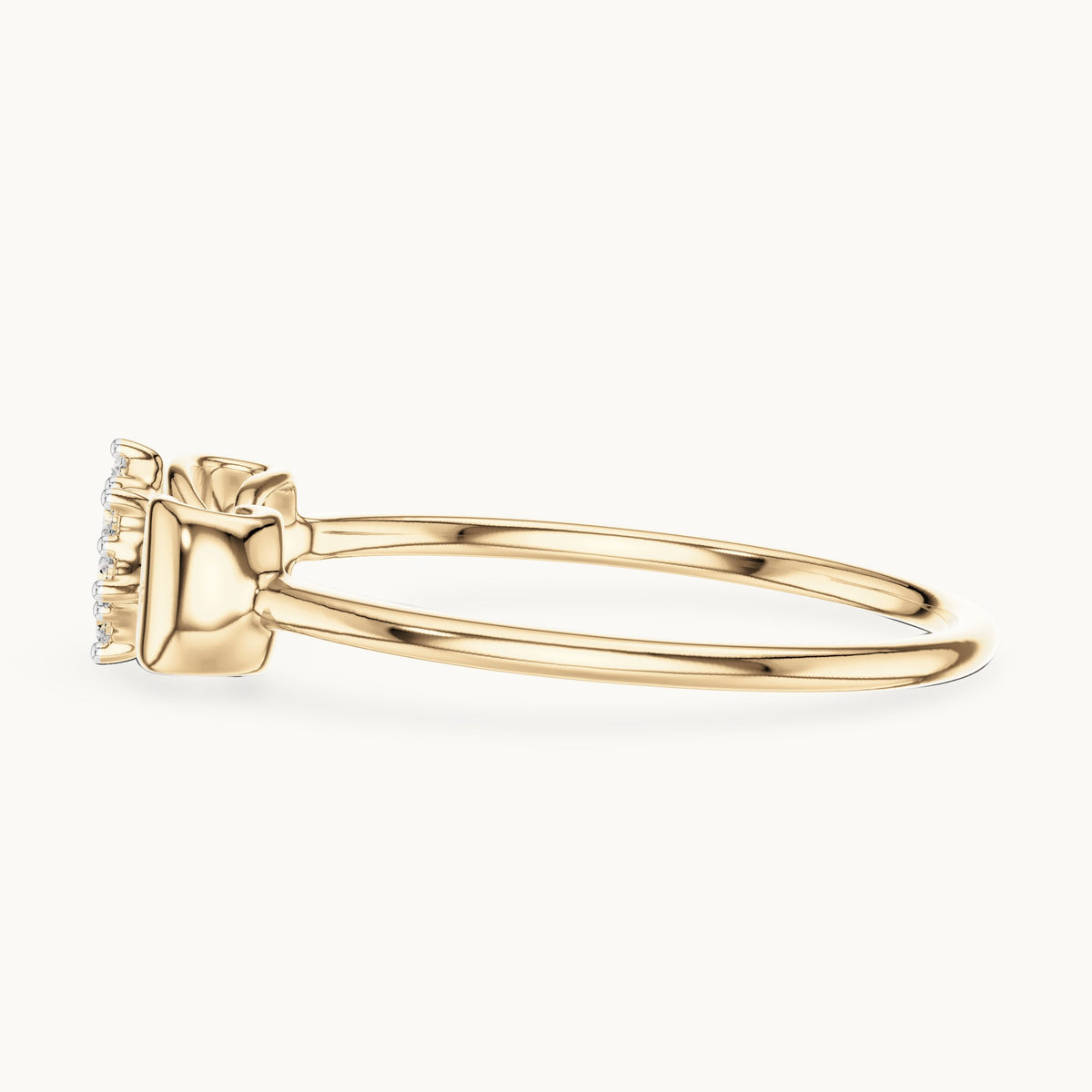 Round Cut Lab Grown Diamond Cluster Ring, 0.09ct Total, Solid Gold