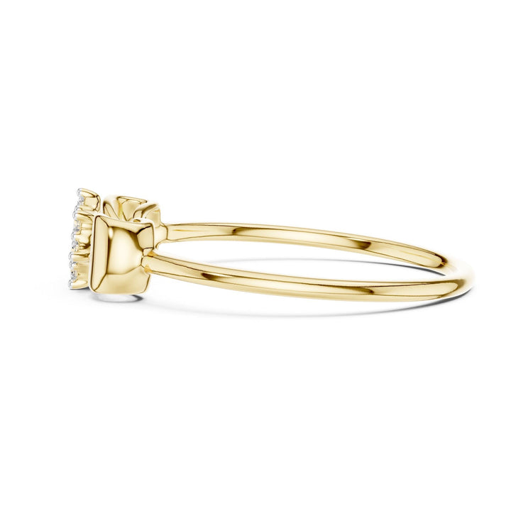 Round Cut Lab Grown Diamond Cluster Ring, 0.09ct Total, Solid Gold