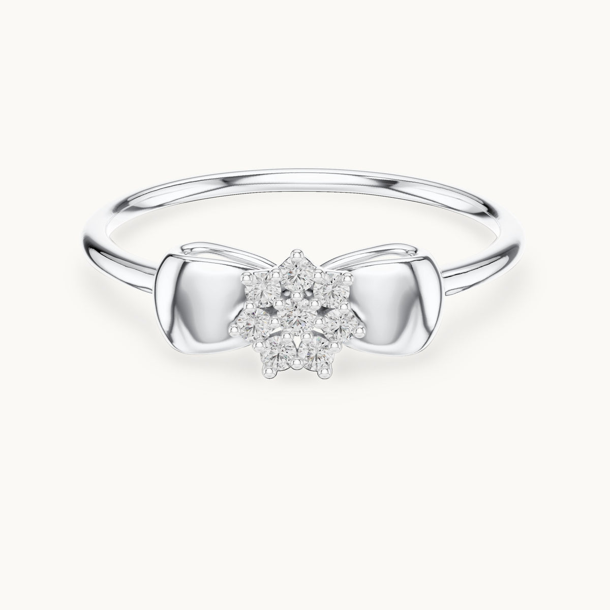 Round Cut Lab Grown Diamond Cluster Ring, 0.09ct Total, Solid Gold