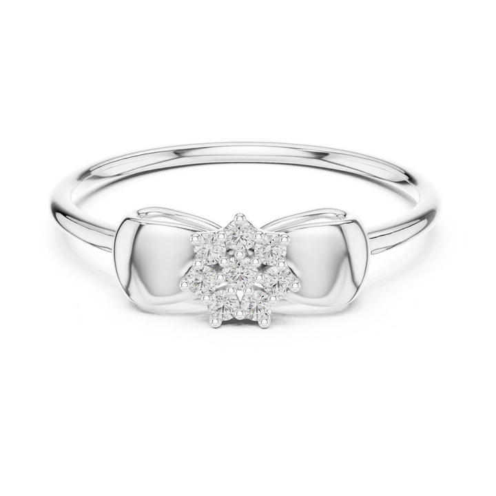Round Cut Lab Grown Diamond Cluster Ring, 0.09ct Total, Solid Gold