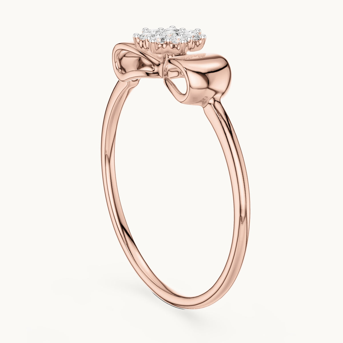 Round Cut Lab Grown Diamond Cluster Ring, 0.09ct Total, Solid Gold
