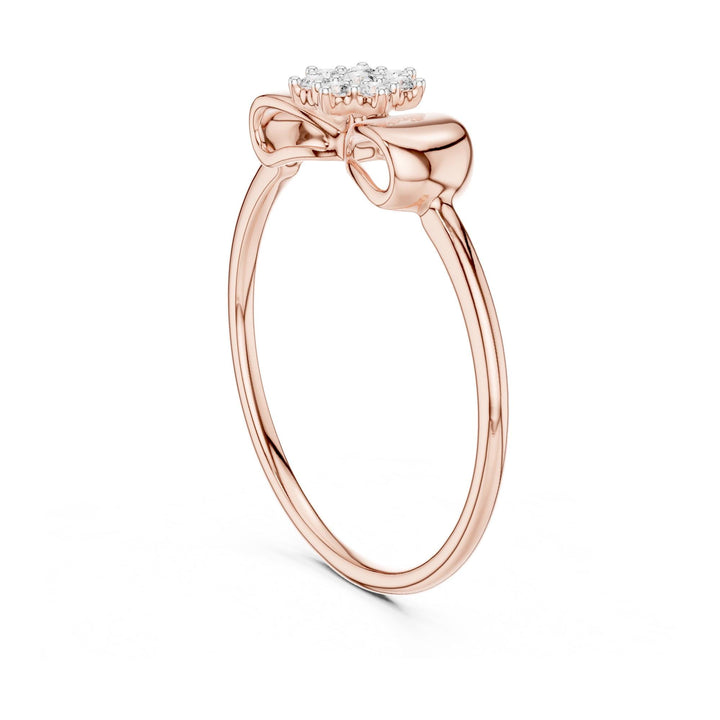 Round Cut Lab Grown Diamond Cluster Ring, 0.09ct Total, Solid Gold