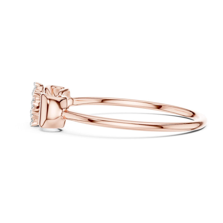 Round Cut Lab Grown Diamond Cluster Ring, 0.09ct Total, Solid Gold