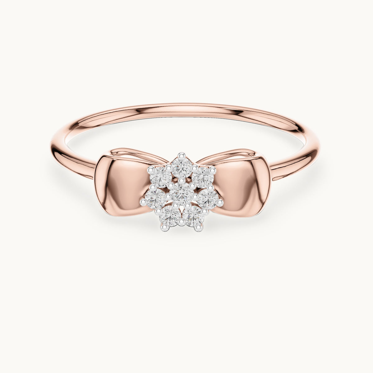Round Cut Lab Grown Diamond Cluster Ring, 0.09ct Total, Solid Gold