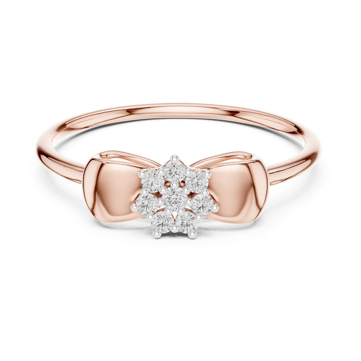 Round Cut Lab Grown Diamond Cluster Ring, 0.09ct Total, Solid Gold