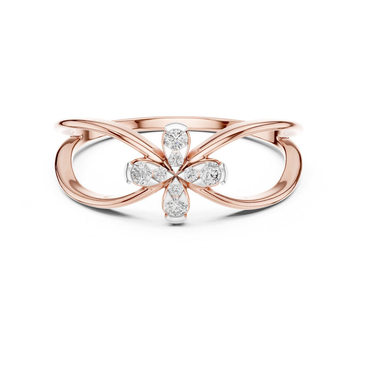 Round Cut Lab Grown Diamond Cluster Ring, 0.10ct Total, Solid Gold